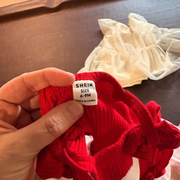 💥 Buy 2 get 1 Free 💥 Set of Three Baby Dresses - White, Red, and Pink - Picture 3 of 3